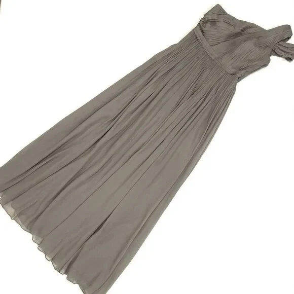 J. CREW Long Silk Chiffon Dress in Gray